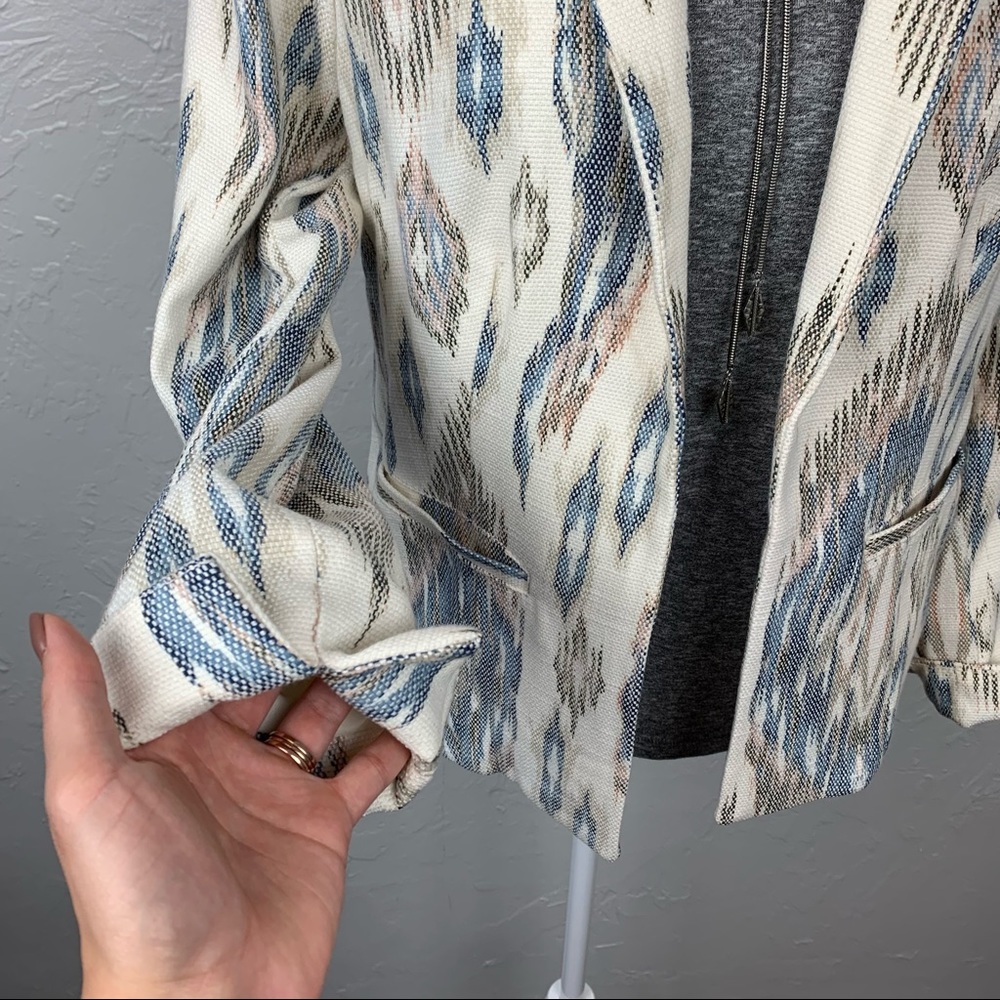 Chico’s Aztec Boho Western woven ikat open front Blazer 0 or Sm - Picture 4 of 9